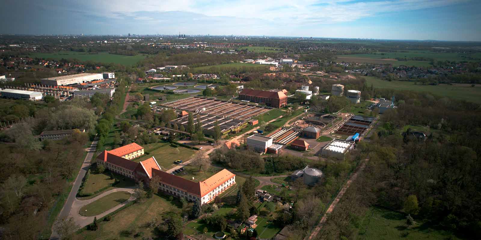 Luftbild vom Klärwerk Stahnsdorf