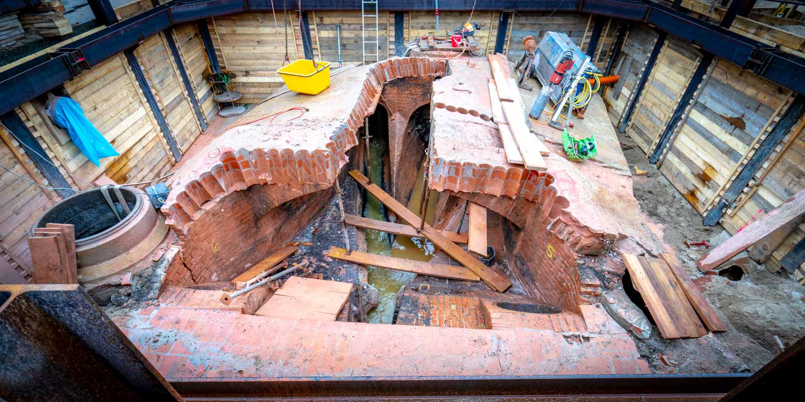 Havarie im Kanalbauwerk auf dem Kaiserdamm in Charlottenburg