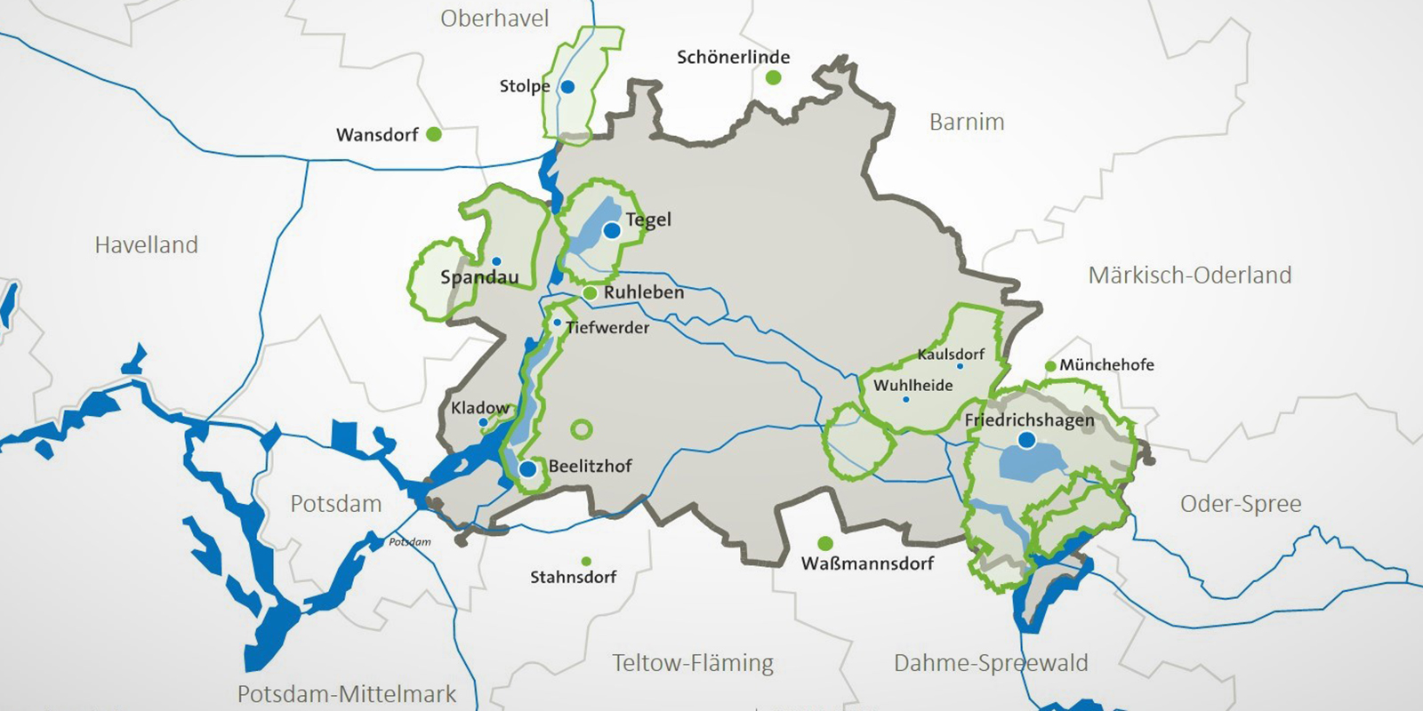 Karte Wasserschutzgebiete in Berlin