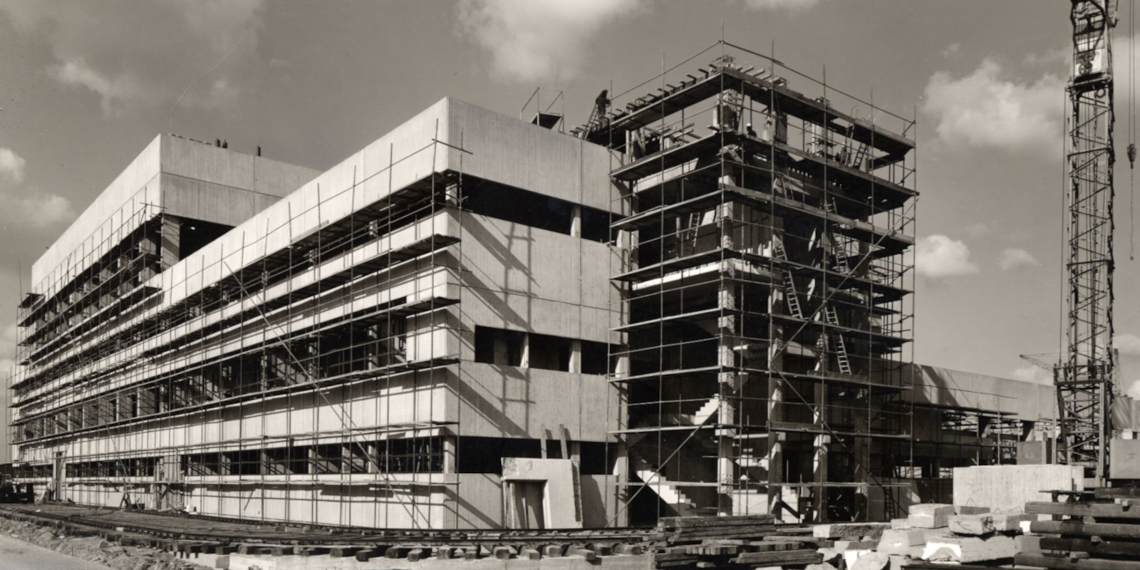 1969 | Bau des Maschinenhauses vom Klärwerk Marienfelde