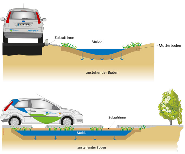 Schema Muldenversickerung