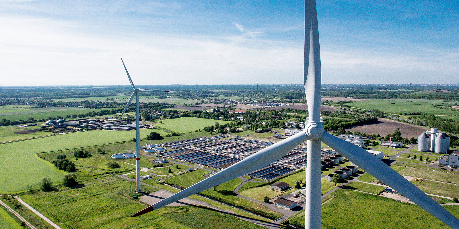 Windräder auf dem Klärwerk Schönerlinde