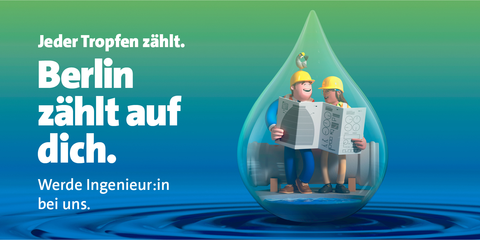 Tropfen mit Ingenieuren