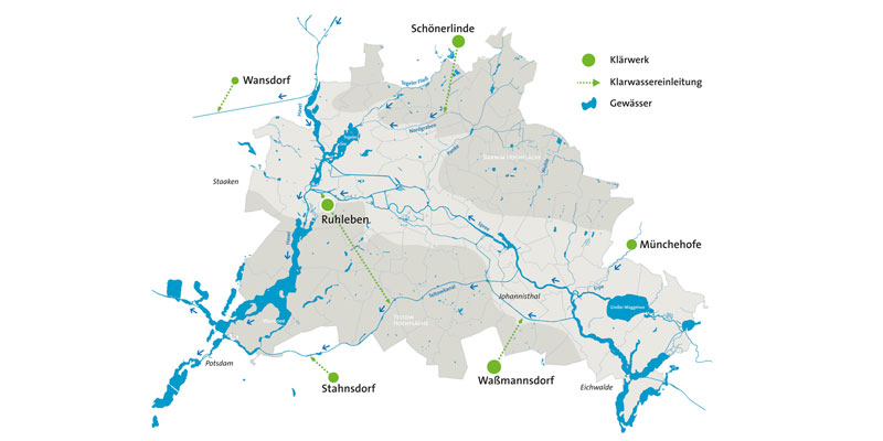 Übersichtskarte Klärwerke