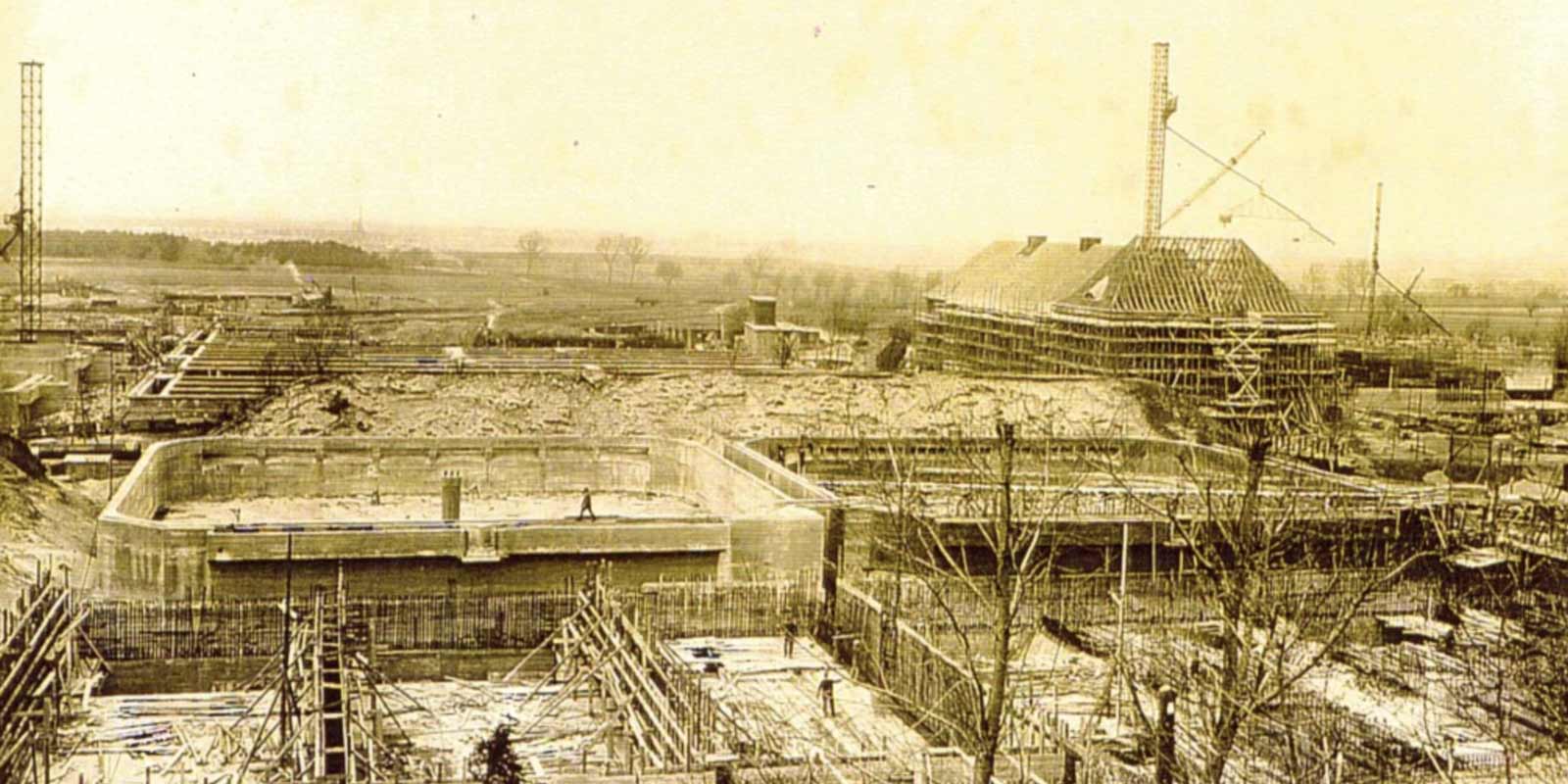 Bau des Klärwerks Stahnsdorf