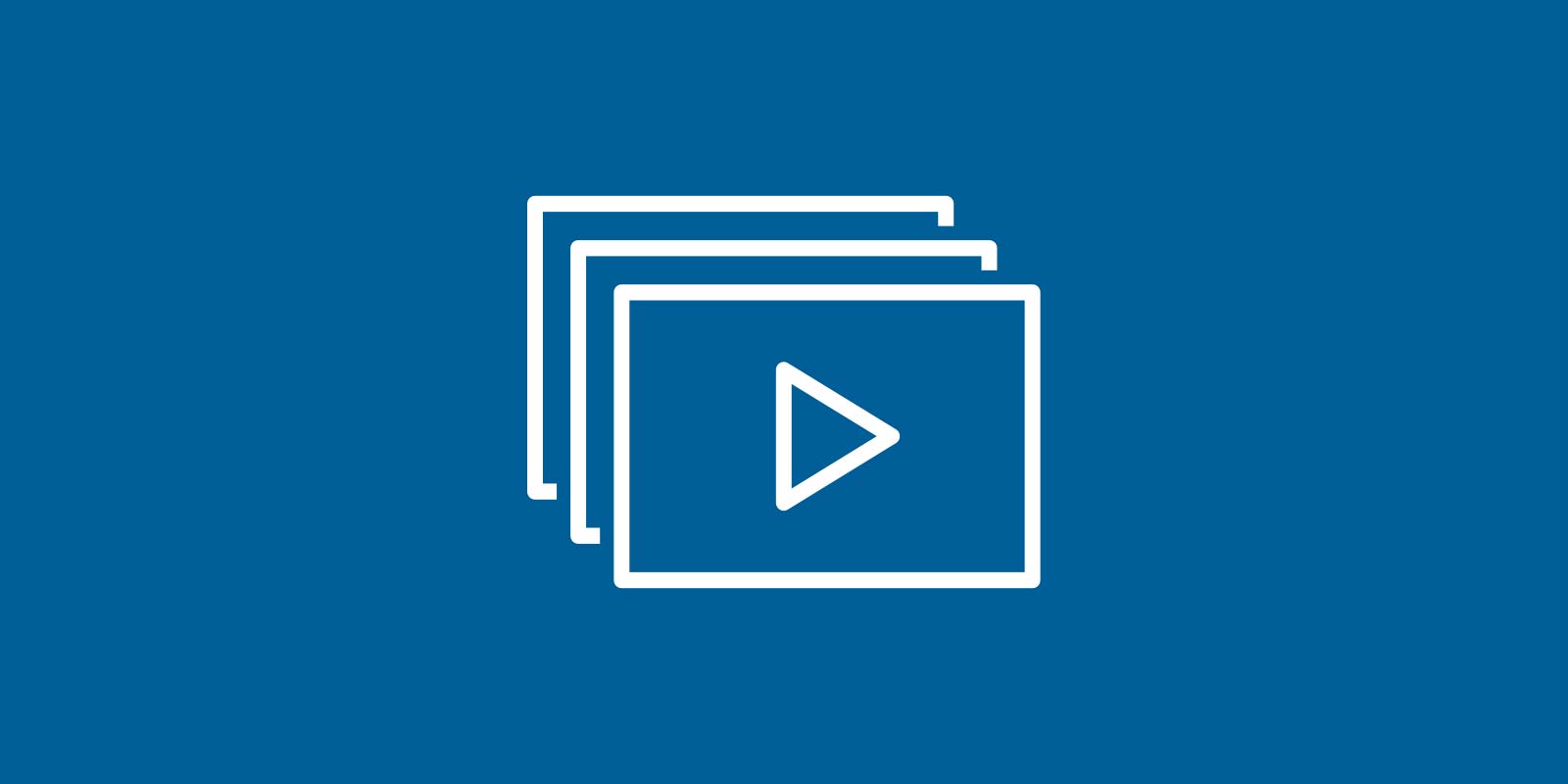 Wiedergabe-Icon auf blauem HIntergrund