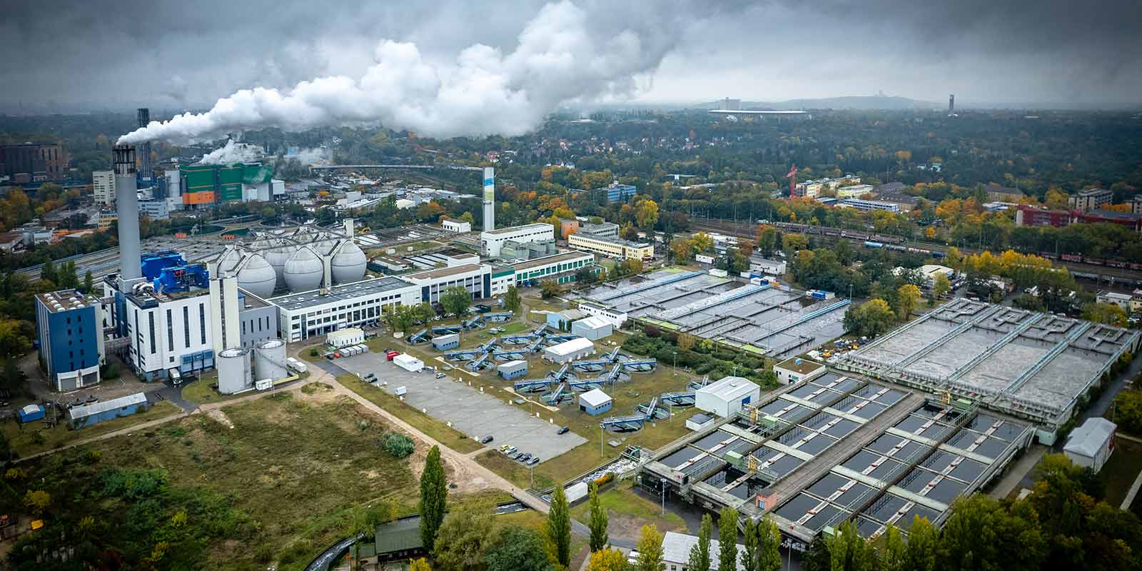 Blick auf das Klärwerk Ruhleben