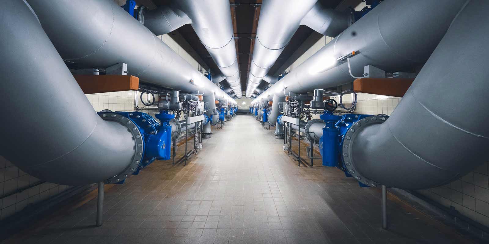 Rohrkeller in einem Wasserwerk